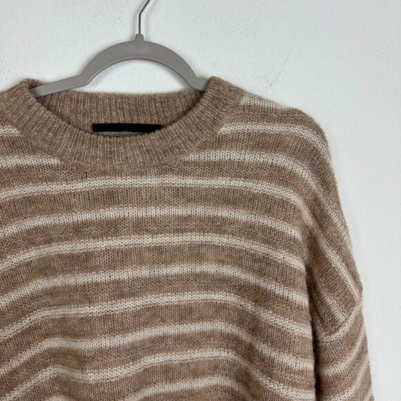 Jenni Kayne Women's Alpaca Cocoon Crew Neck Sweater L Stripe Minimalist Contempo - Picture 3 of 13